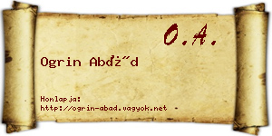 Ogrin Abád névjegykártya
